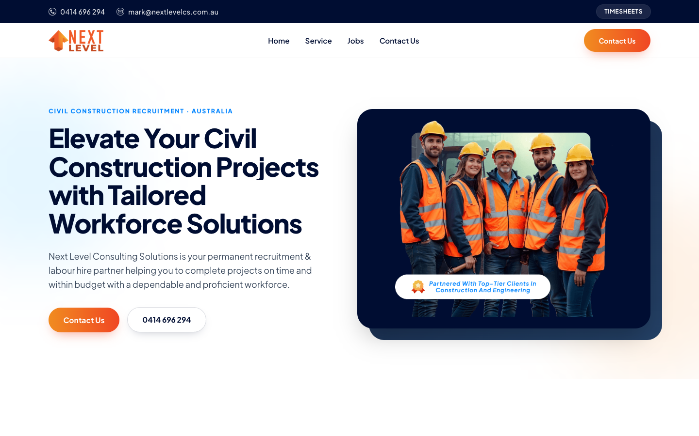 Next Level Consulting Solutions homepage screenshot