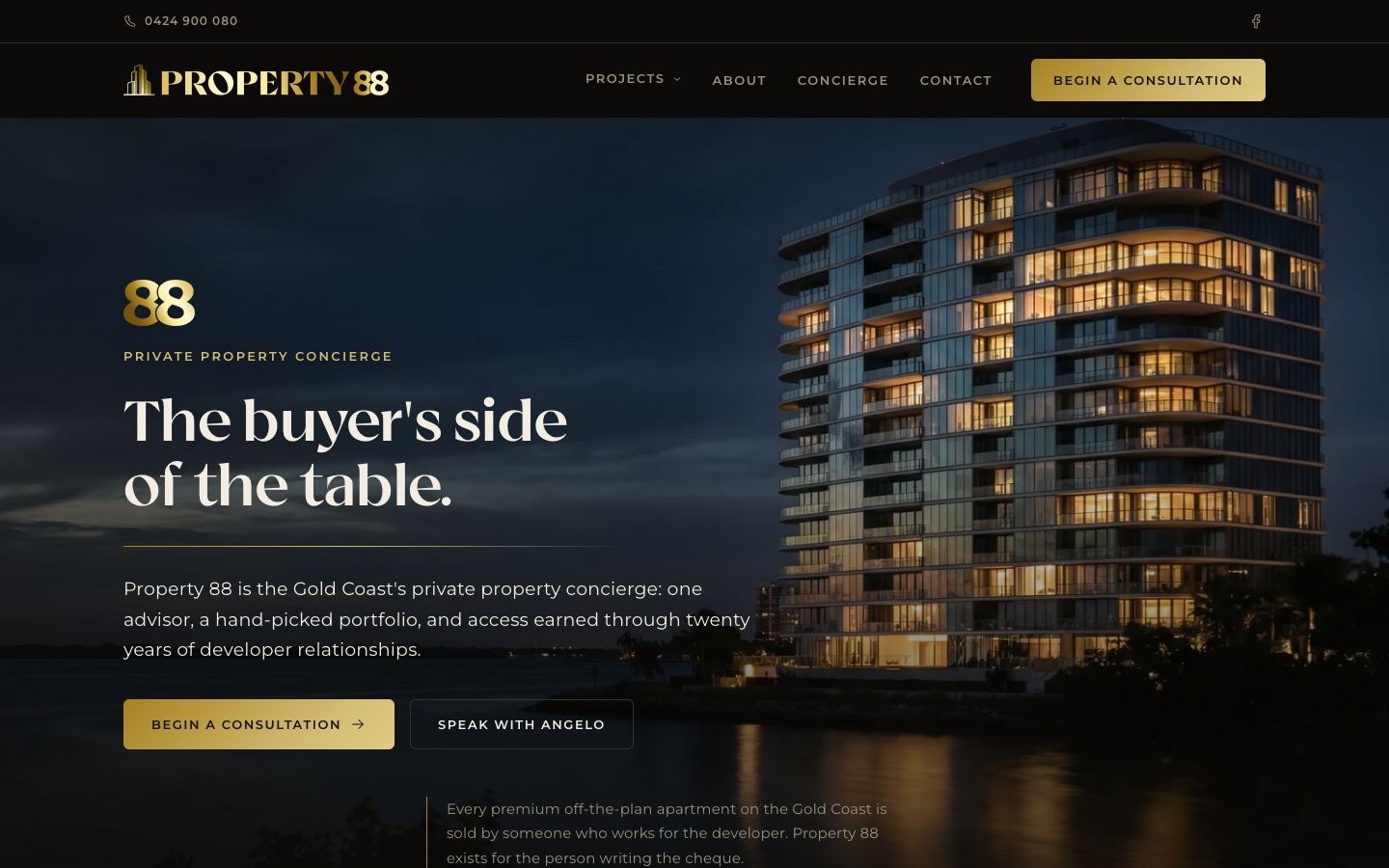 Property 88 homepage screenshot