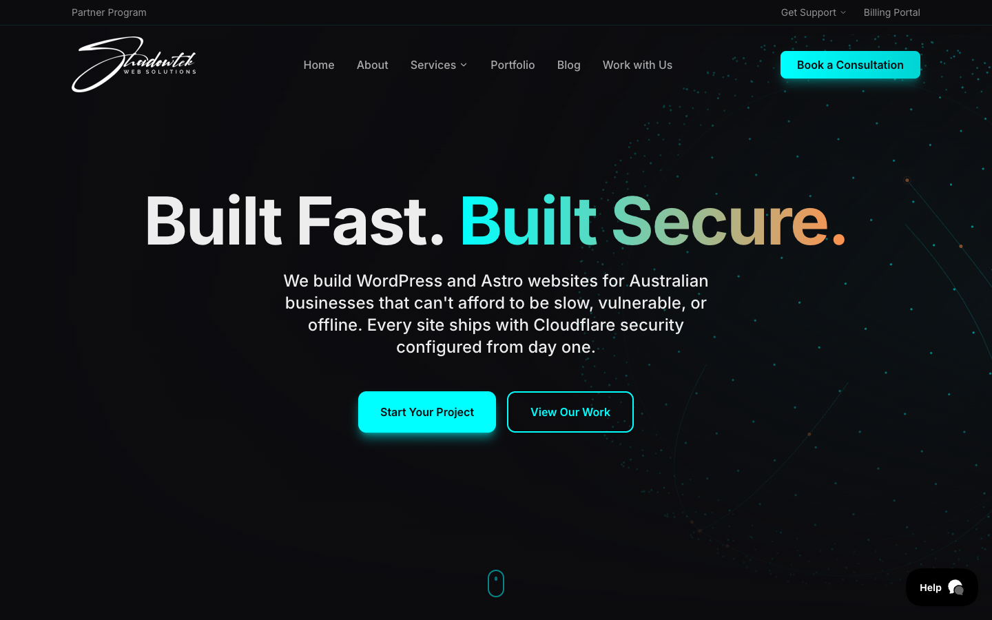 Shadowtek homepage screenshot