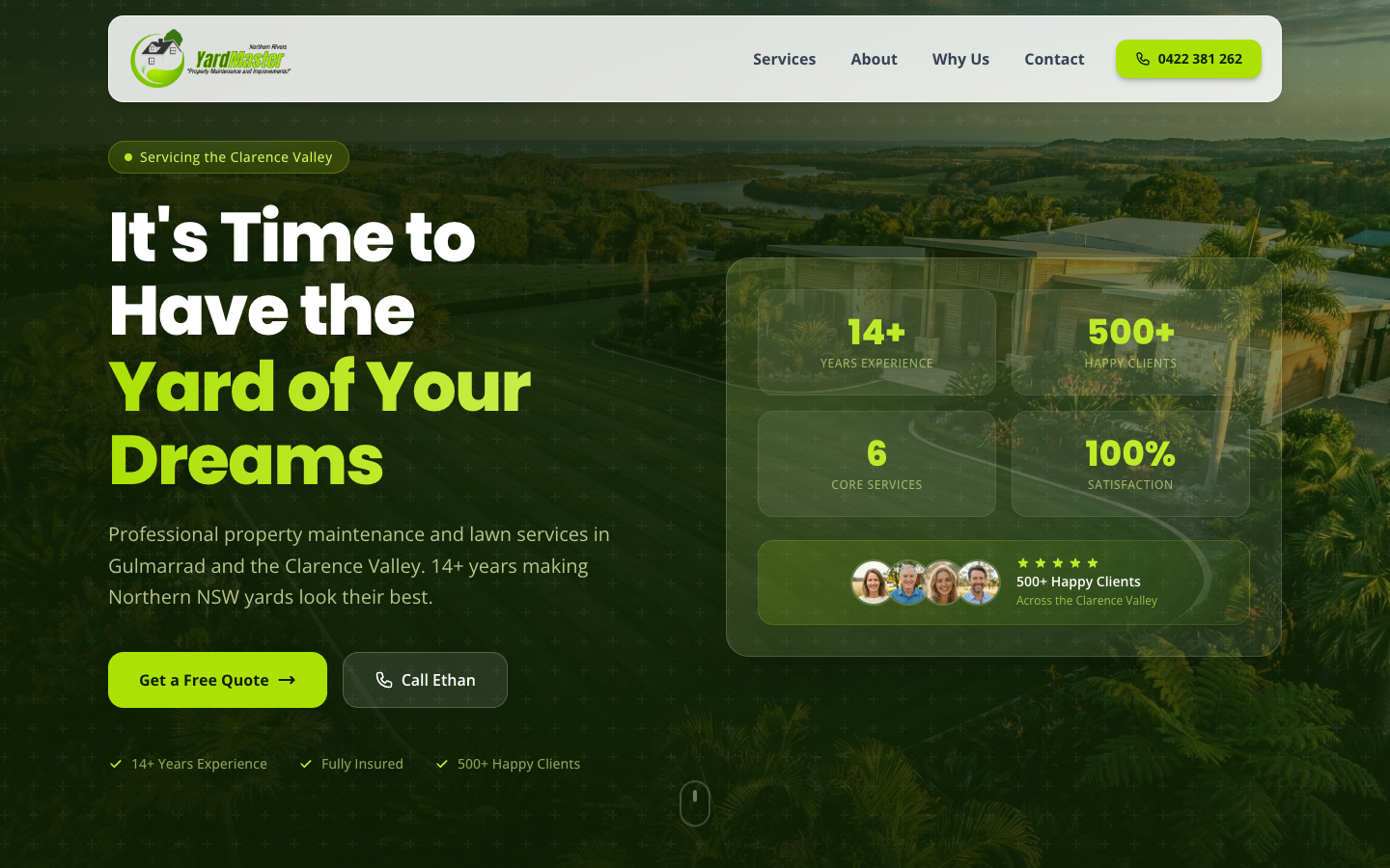 Northern Rivers YardMaster homepage screenshot