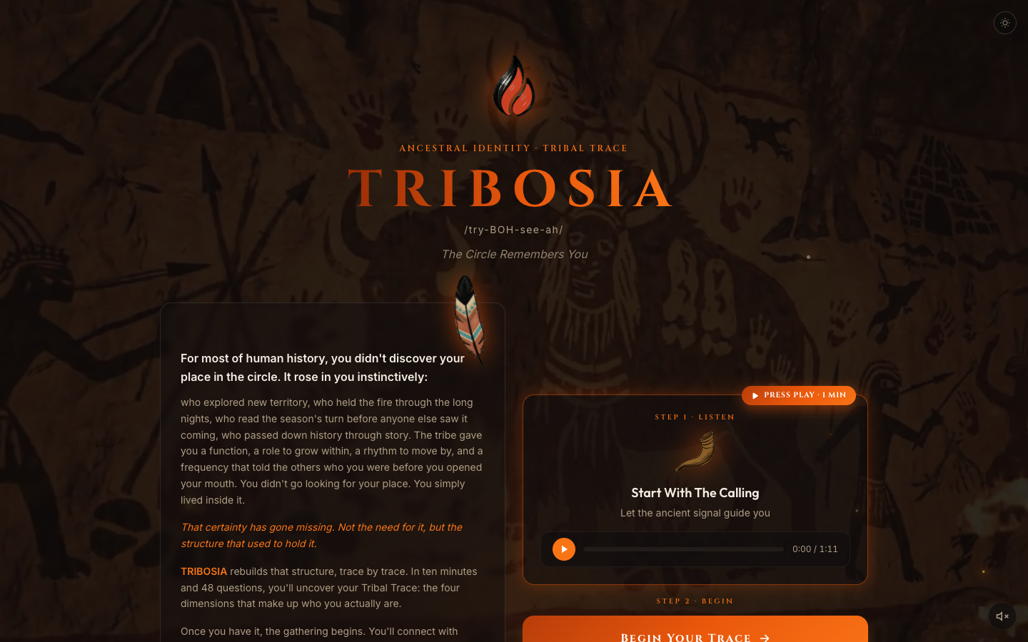 Tribosia homepage screenshot